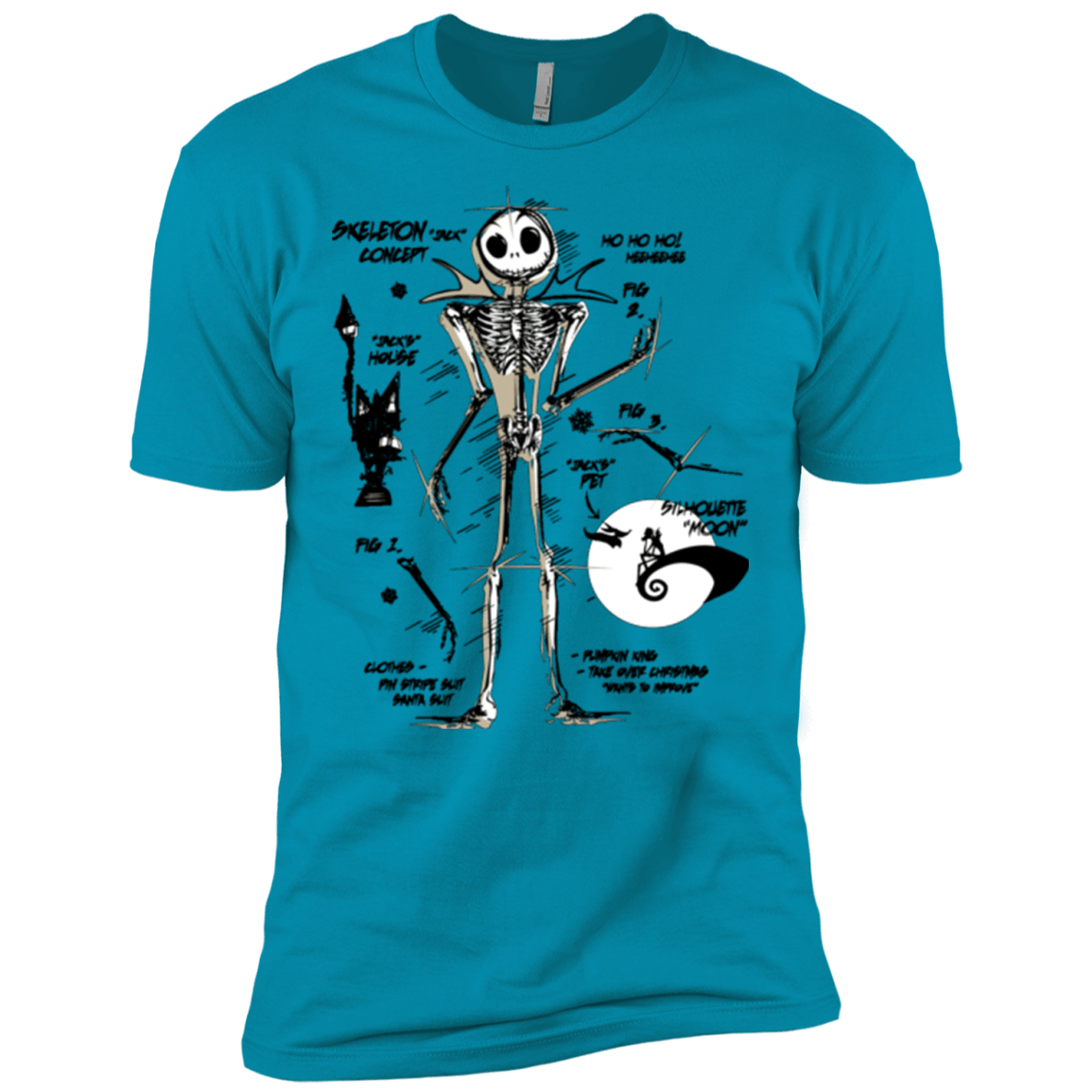T-Shirts Turquoise / X-Small Skeleton Concept Men's Premium T-Shirt