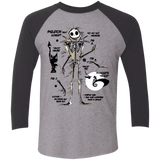 T-Shirts Premium Heather/ Vintage Black / X-Small Skeleton Concept Men's Triblend 3/4 Sleeve