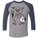 T-Shirts Premium Heather/ Vintage Navy / X-Small Skeleton Concept Men's Triblend 3/4 Sleeve