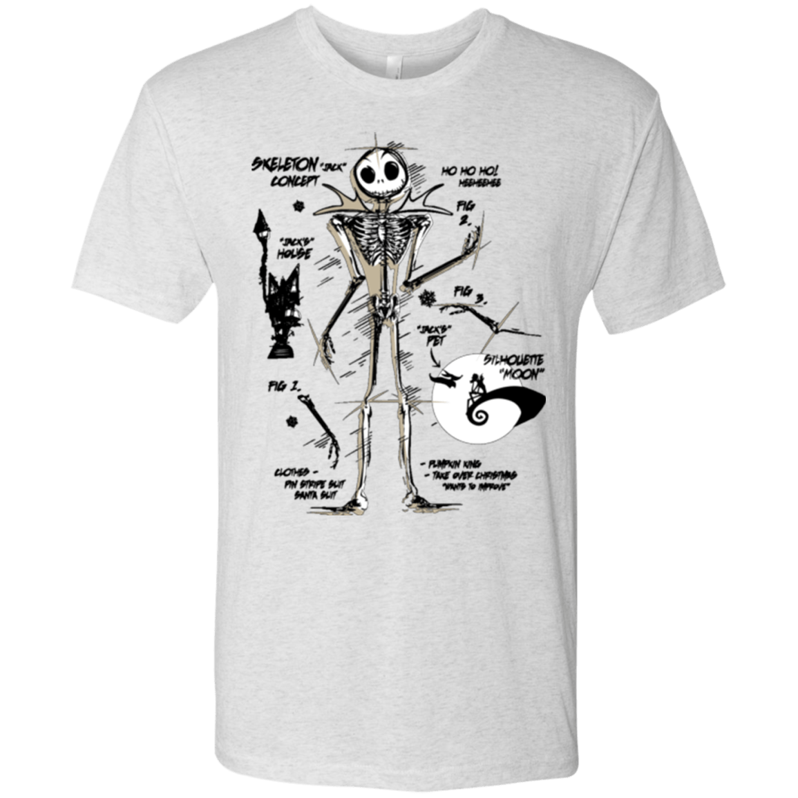 T-Shirts Heather White / Small Skeleton Concept Men's Triblend T-Shirt