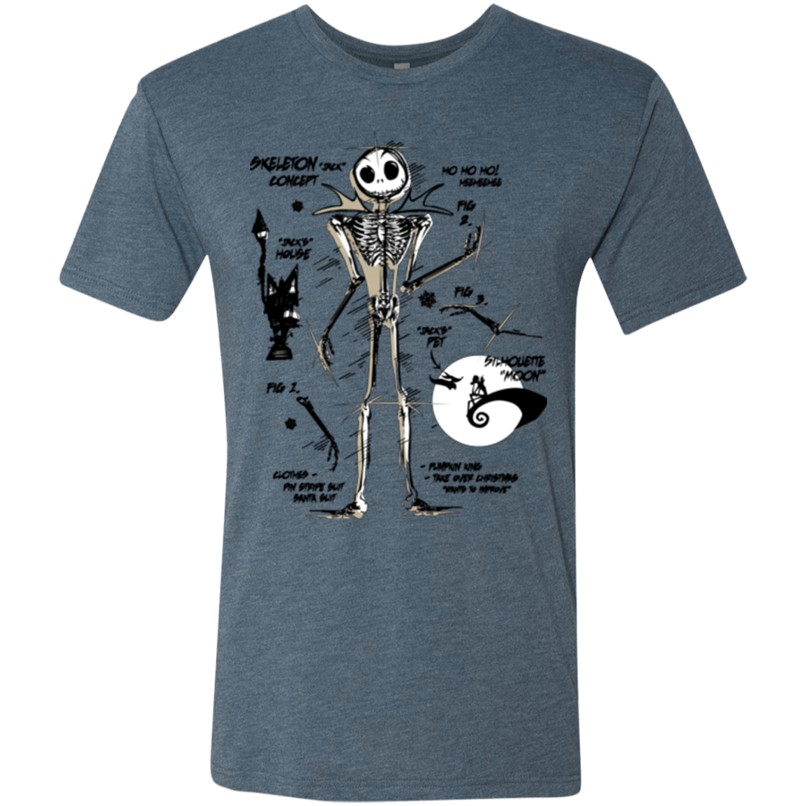 T-Shirts Indigo / Small Skeleton Concept Men's Triblend T-Shirt