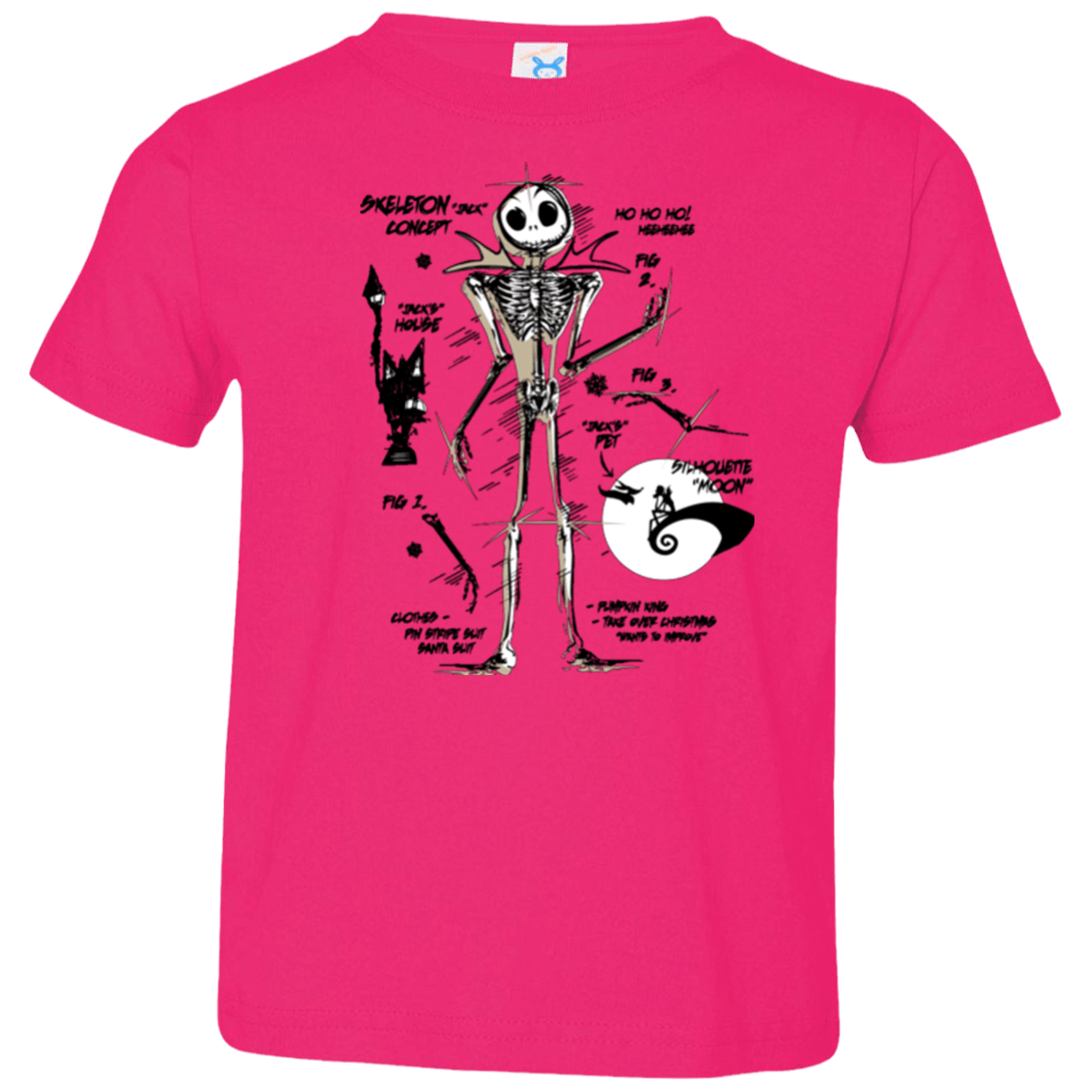 T-Shirts Hot Pink / 2T Skeleton Concept Toddler Premium T-Shirt