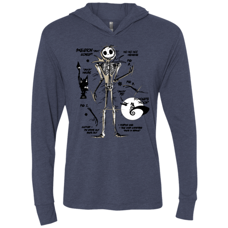 T-Shirts Vintage Navy / X-Small Skeleton Concept Triblend Long Sleeve Hoodie Tee