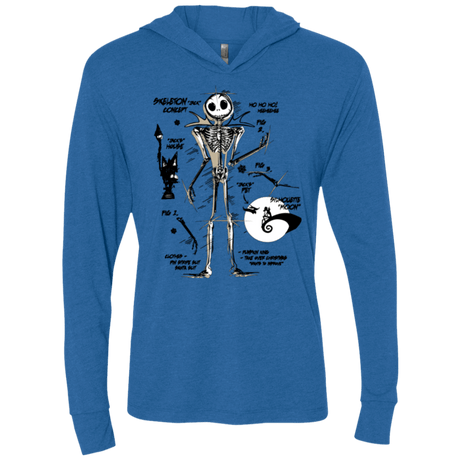 T-Shirts Vintage Royal / X-Small Skeleton Concept Triblend Long Sleeve Hoodie Tee