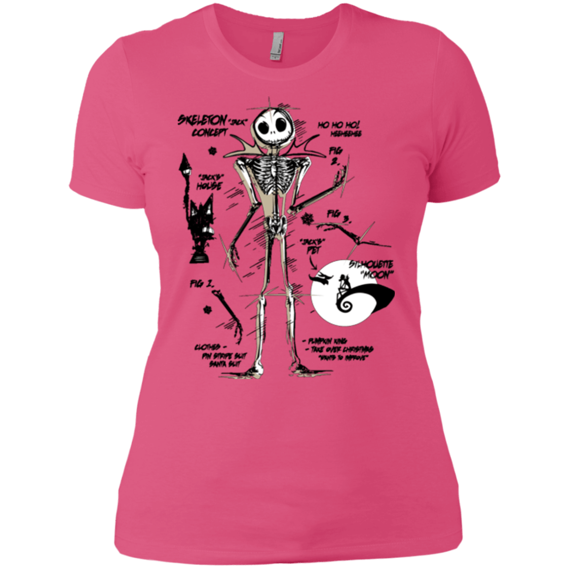 T-Shirts Hot Pink / X-Small Skeleton Concept Women's Premium T-Shirt