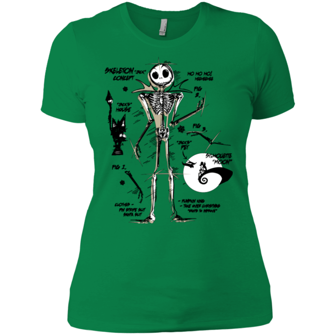 T-Shirts Kelly Green / X-Small Skeleton Concept Women's Premium T-Shirt