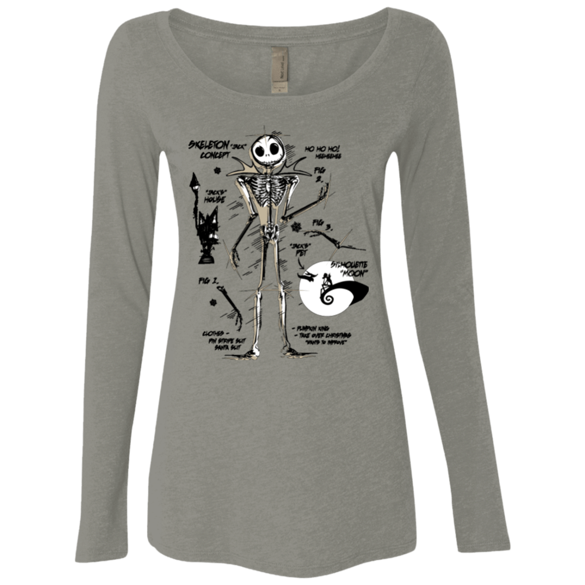 T-Shirts Venetian Grey / Small Skeleton Concept Women's Triblend Long Sleeve Shirt