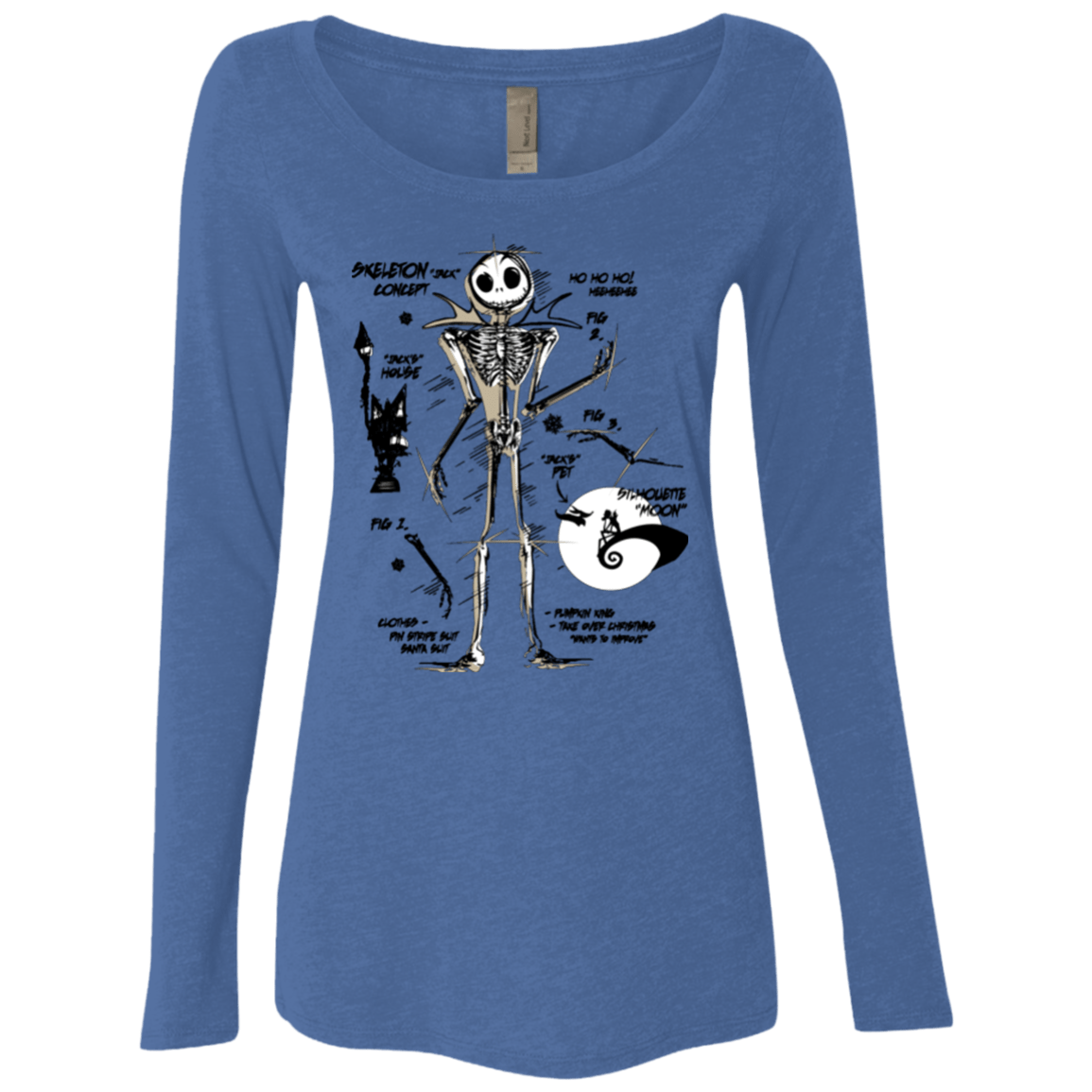 T-Shirts Vintage Royal / Small Skeleton Concept Women's Triblend Long Sleeve Shirt