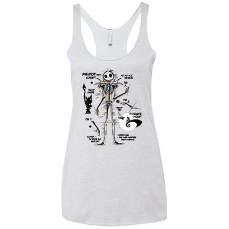 T-Shirts Heather White / X-Small Skeleton Concept Women's Triblend Racerback Tank