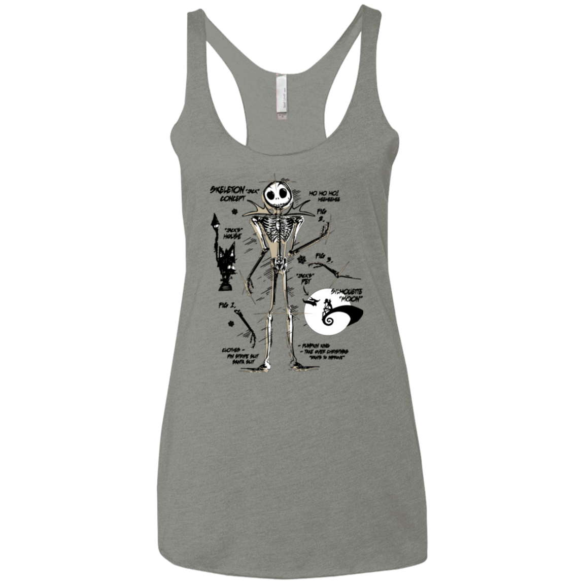 T-Shirts Venetian Grey / X-Small Skeleton Concept Women's Triblend Racerback Tank
