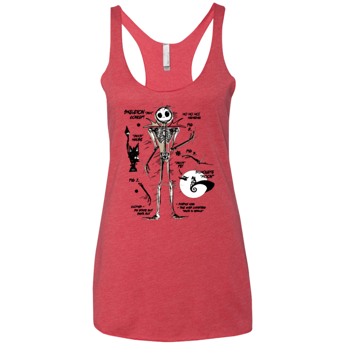 T-Shirts Vintage Red / X-Small Skeleton Concept Women's Triblend Racerback Tank