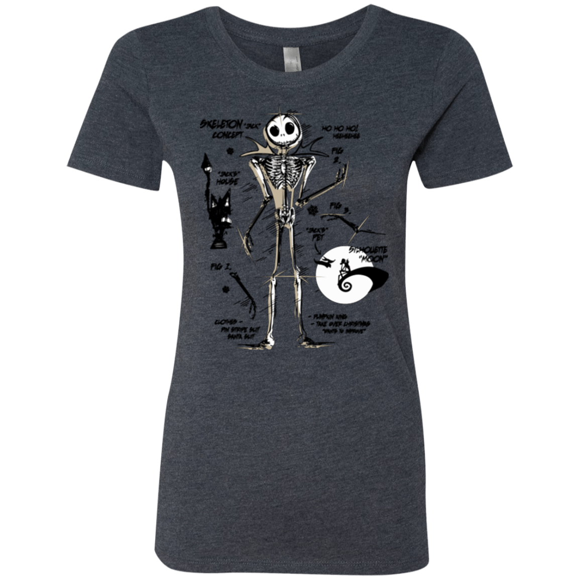 T-Shirts Vintage Navy / Small Skeleton Concept Women's Triblend T-Shirt