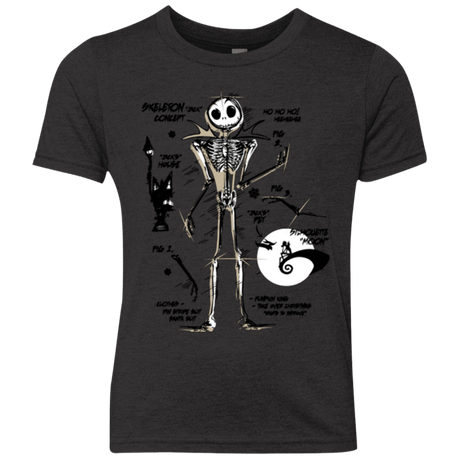 T-Shirts Vintage Black / YXS Skeleton Concept Youth Triblend T-Shirt