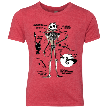 T-Shirts Vintage Red / YXS Skeleton Concept Youth Triblend T-Shirt