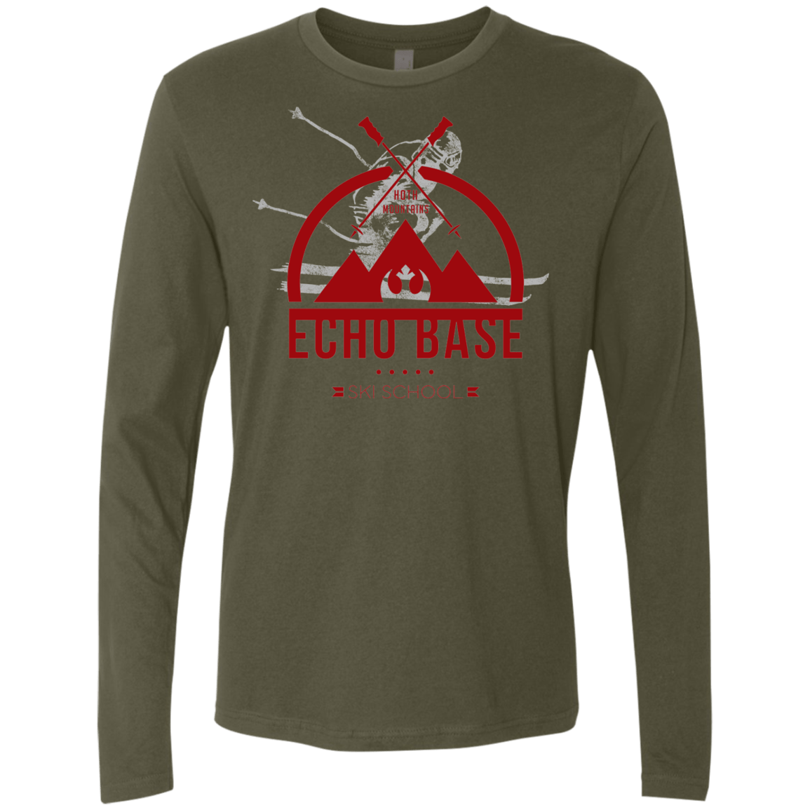 T-Shirts Military Green / Small Ski School Men's Premium Long Sleeve