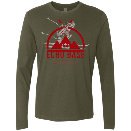 T-Shirts Military Green / Small Ski School Men's Premium Long Sleeve
