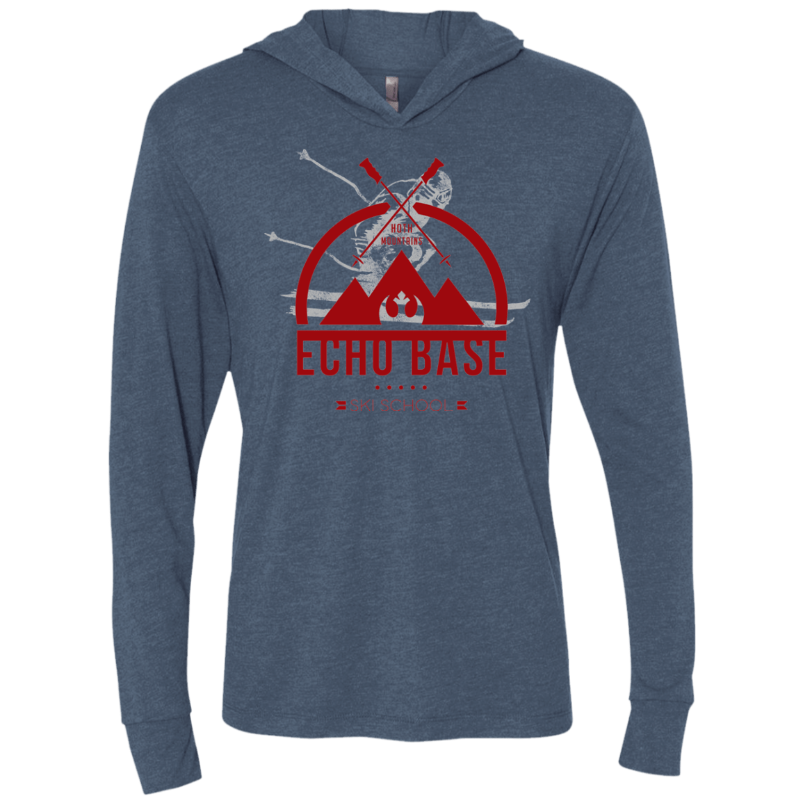 T-Shirts Indigo / X-Small Ski School Triblend Long Sleeve Hoodie Tee