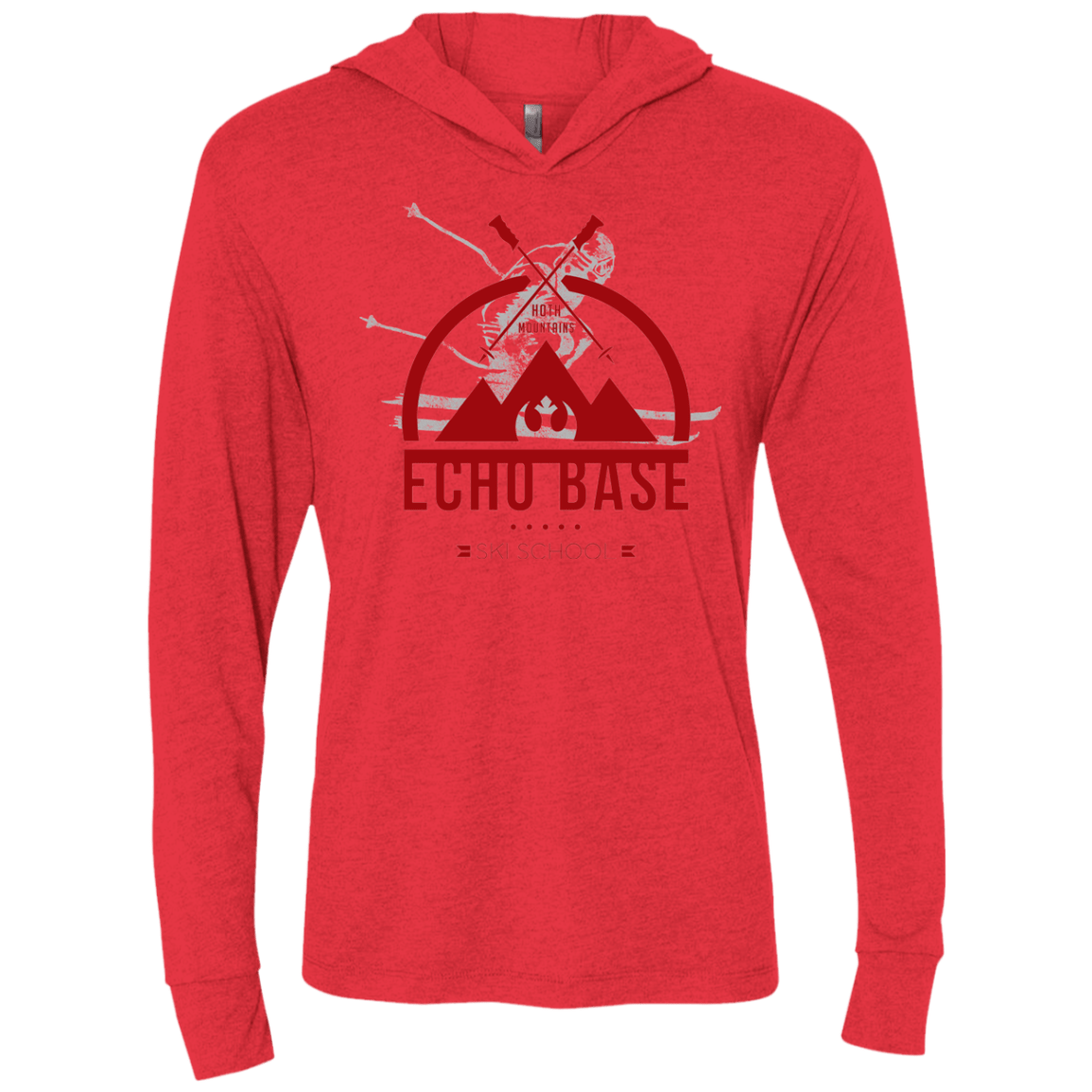 T-Shirts Vintage Red / X-Small Ski School Triblend Long Sleeve Hoodie Tee