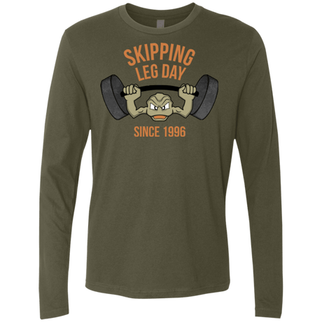 T-Shirts Military Green / Small Skipping Leg Day Men's Premium Long Sleeve