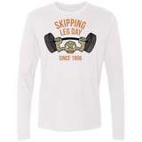T-Shirts White / Small Skipping Leg Day Men's Premium Long Sleeve