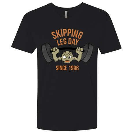 T-Shirts Black / X-Small Skipping Leg Day Men's Premium V-Neck