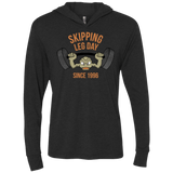 T-Shirts Vintage Black / X-Small Skipping Leg Day Triblend Long Sleeve Hoodie Tee