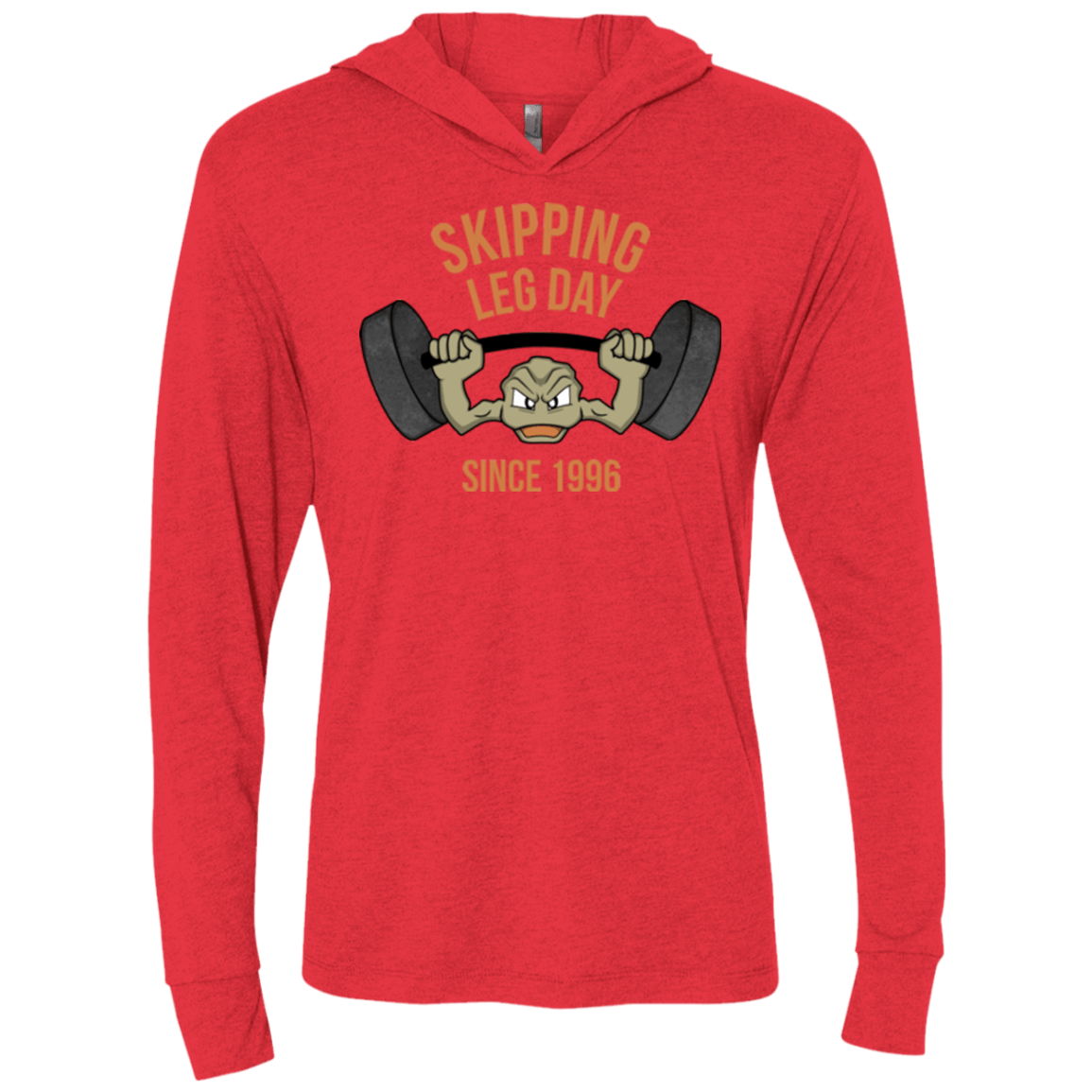 T-Shirts Vintage Red / X-Small Skipping Leg Day Triblend Long Sleeve Hoodie Tee