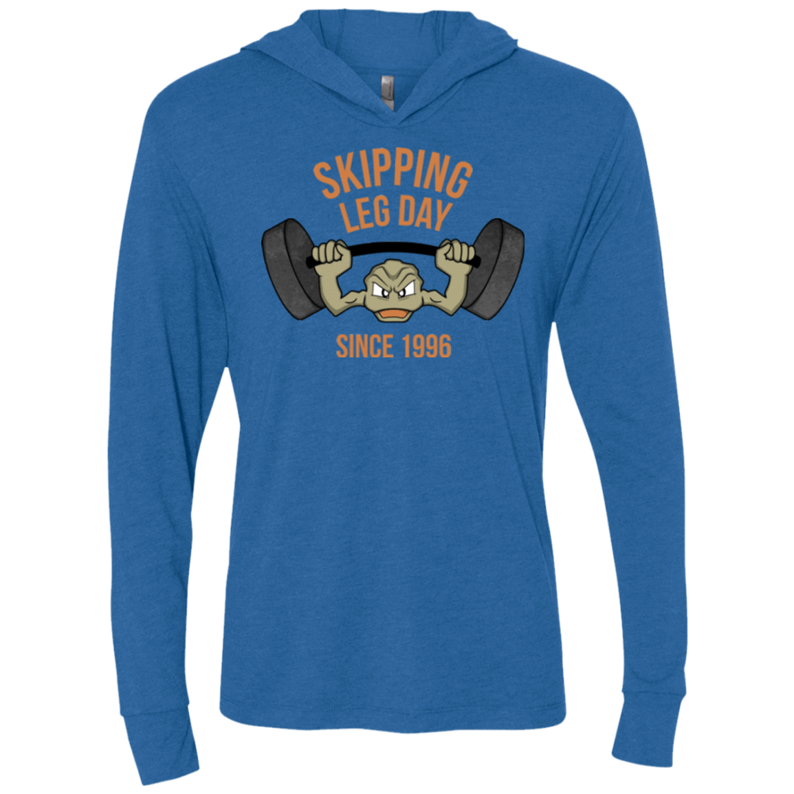 T-Shirts Vintage Royal / X-Small Skipping Leg Day Triblend Long Sleeve Hoodie Tee