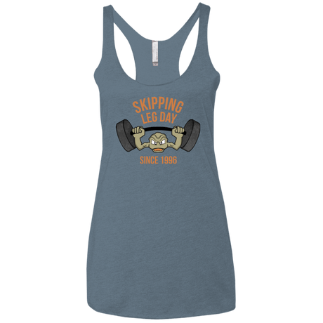 T-Shirts Indigo / X-Small Skipping Leg Day Women's Triblend Racerback Tank