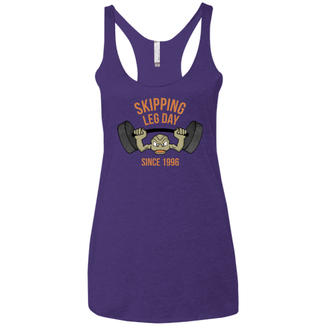T-Shirts Purple / X-Small Skipping Leg Day Women's Triblend Racerback Tank