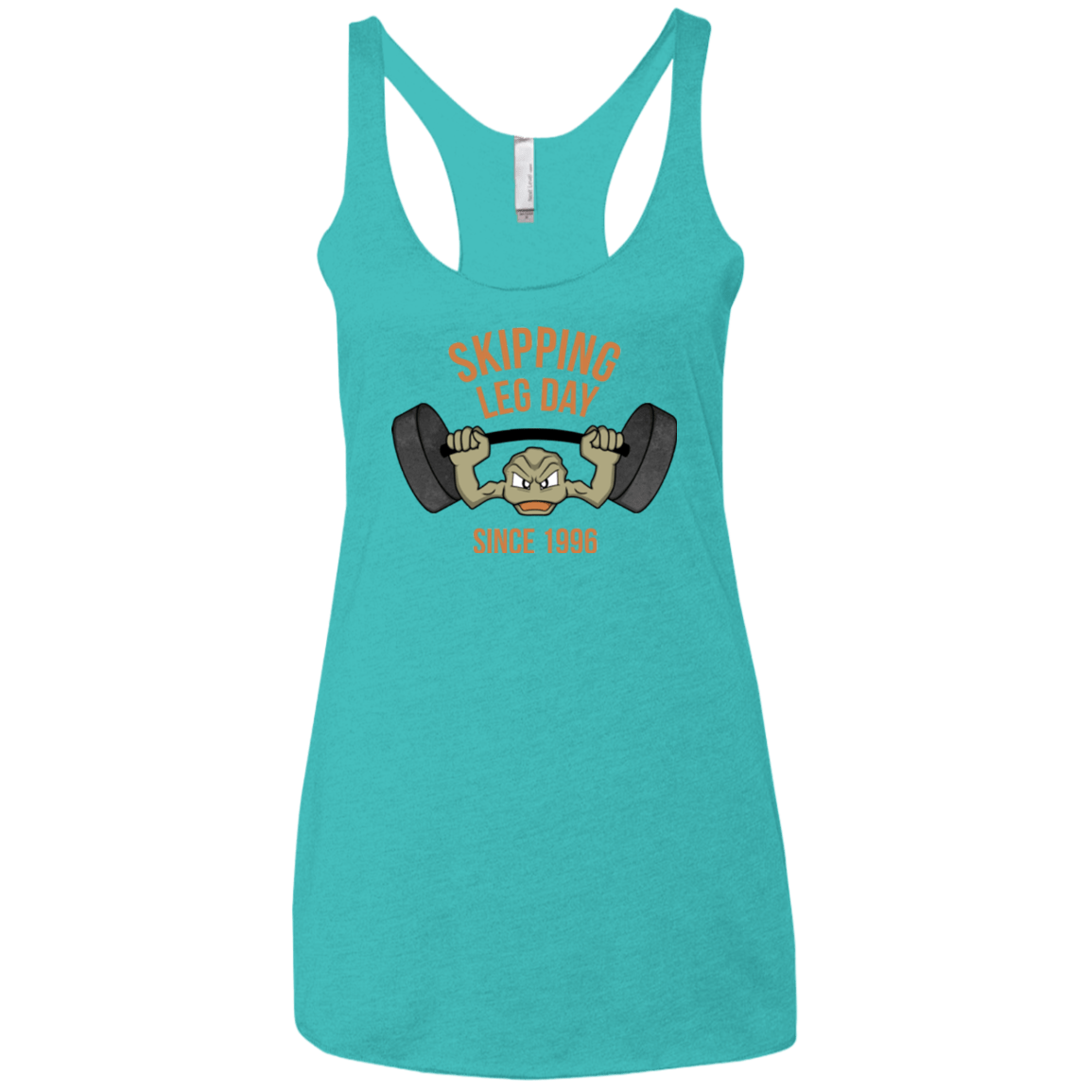 T-Shirts Tahiti Blue / X-Small Skipping Leg Day Women's Triblend Racerback Tank