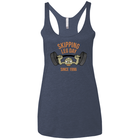 T-Shirts Vintage Navy / X-Small Skipping Leg Day Women's Triblend Racerback Tank