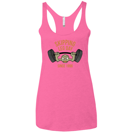T-Shirts Vintage Pink / X-Small Skipping Leg Day Women's Triblend Racerback Tank