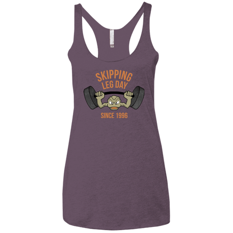 T-Shirts Vintage Purple / X-Small Skipping Leg Day Women's Triblend Racerback Tank