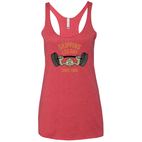 T-Shirts Vintage Red / X-Small Skipping Leg Day Women's Triblend Racerback Tank