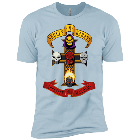 T-Shirts Light Blue / YXS Skull And Badass Boys Premium T-Shirt