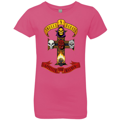 T-Shirts Hot Pink / YXS Skull And Badass Girls Premium T-Shirt