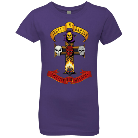 T-Shirts Purple Rush / YXS Skull And Badass Girls Premium T-Shirt