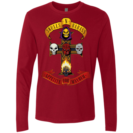 T-Shirts Cardinal / Small Skull And Badass Men's Premium Long Sleeve