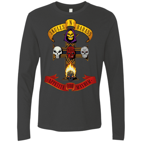 T-Shirts Heavy Metal / Small Skull And Badass Men's Premium Long Sleeve