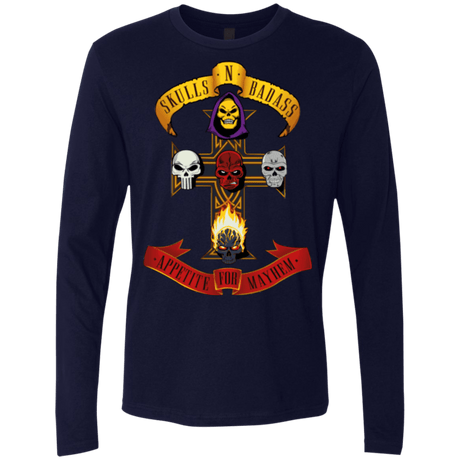 T-Shirts Midnight Navy / Small Skull And Badass Men's Premium Long Sleeve