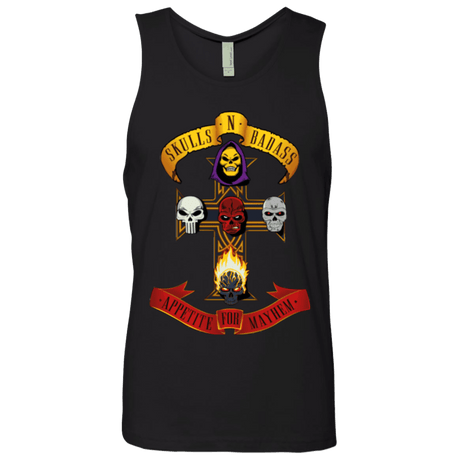 T-Shirts Black / Small Skull And Badass Men's Premium Tank Top