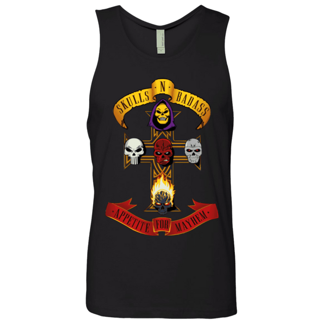 T-Shirts Black / Small Skull And Badass Men's Premium Tank Top