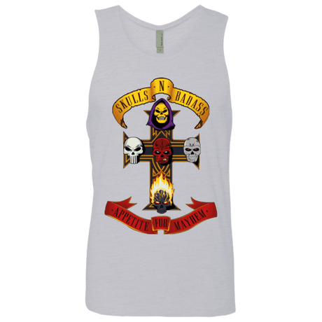 T-Shirts Heather Grey / Small Skull And Badass Men's Premium Tank Top