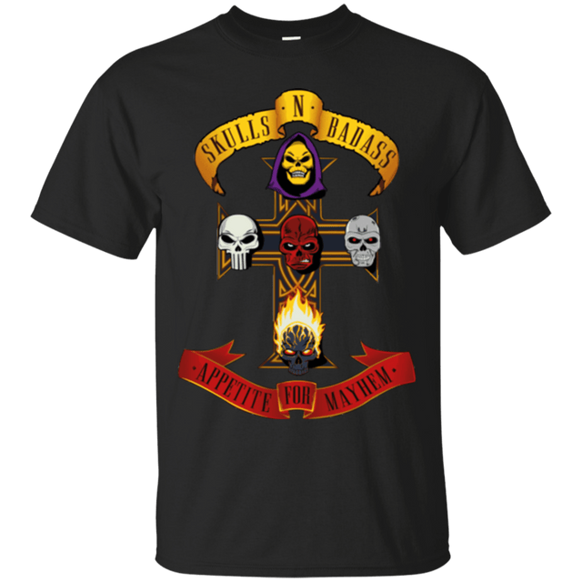 T-Shirts Black / Small Skull And Badass T-Shirt