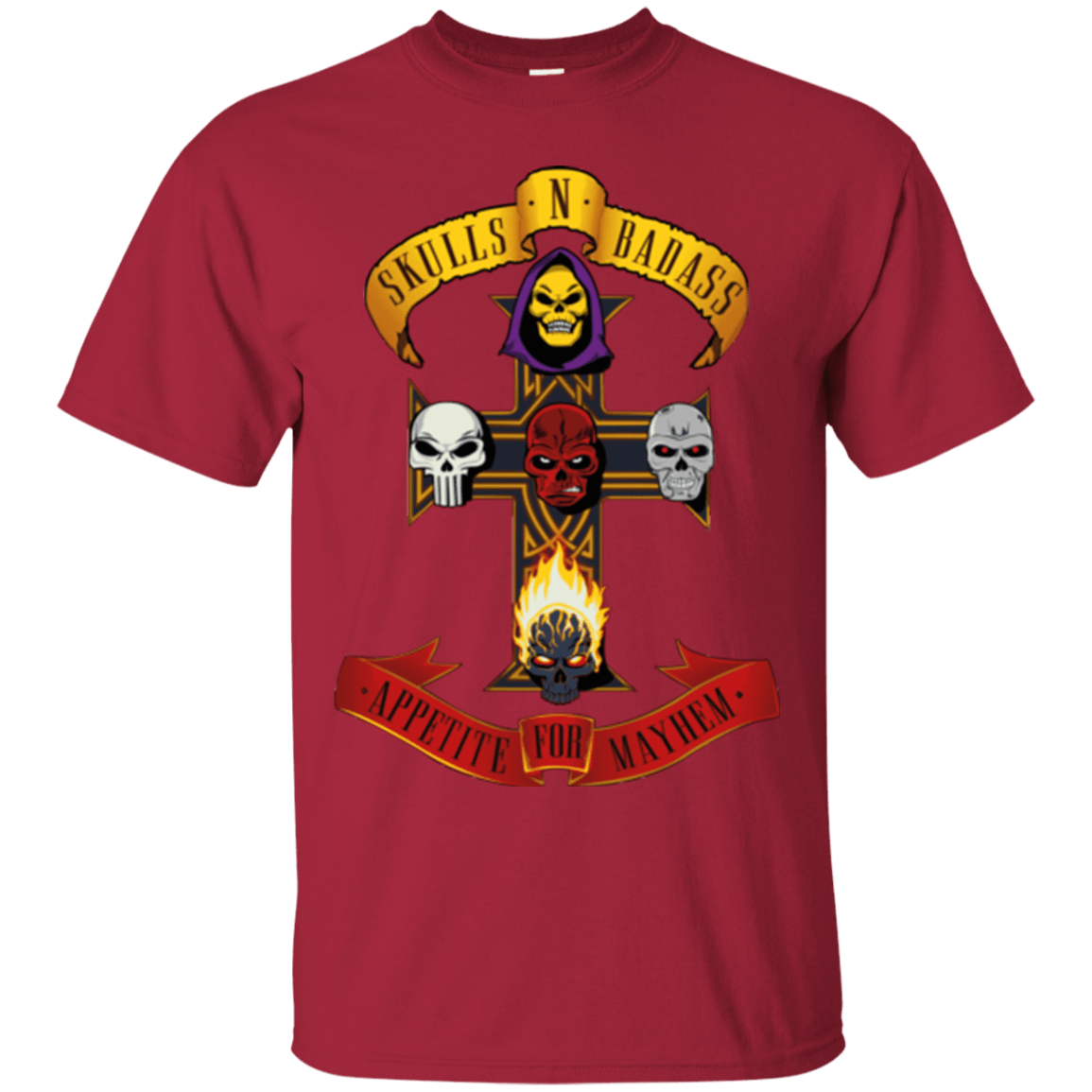 T-Shirts Cardinal / Small Skull And Badass T-Shirt