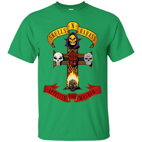 T-Shirts Irish Green / Small Skull And Badass T-Shirt