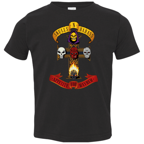 T-Shirts Black / 2T Skull And Badass Toddler Premium T-Shirt