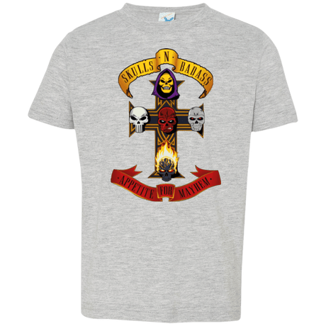 T-Shirts Heather / 2T Skull And Badass Toddler Premium T-Shirt