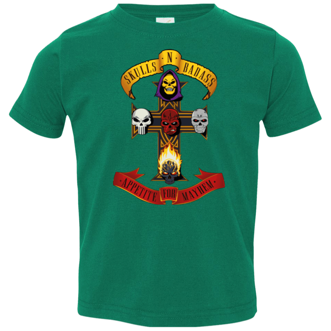 T-Shirts Kelly / 2T Skull And Badass Toddler Premium T-Shirt